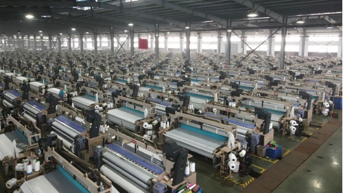 甯波噴水織布機客戶使用現場